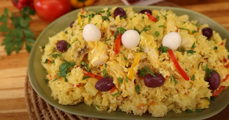 arroz com bacalhau