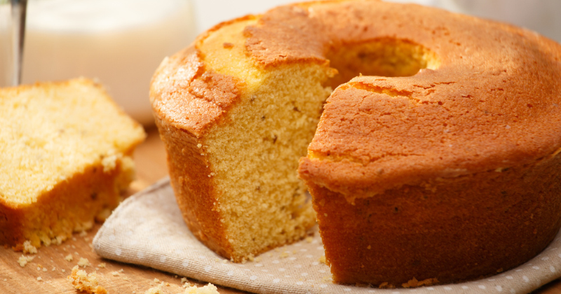 bolo de trigo fofinho simples