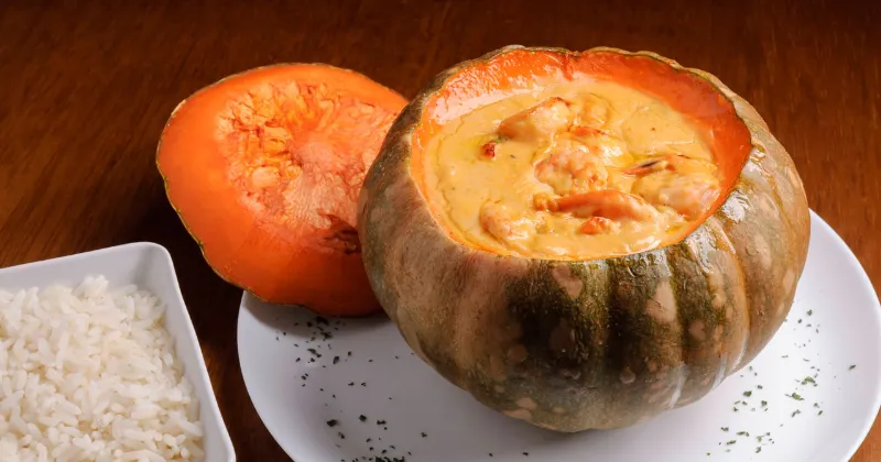 receita de camarão na moranga